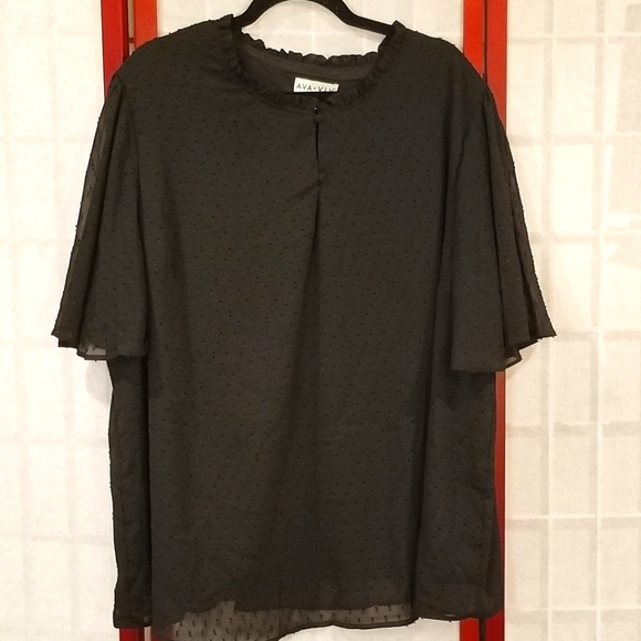Ava & Viv Tops - NWOT Lovely Flowy Blouse with Ruffle Details and Embellishments Size 3X
